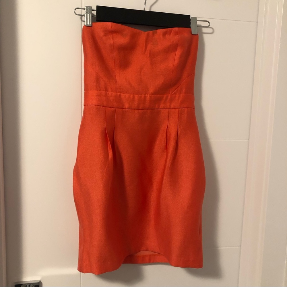 Urban Outfitters Cooperative Strapless Little Orange Dress